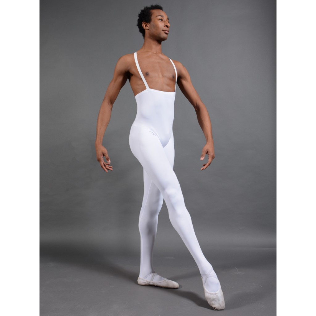 Mens White Footed Performance Tights