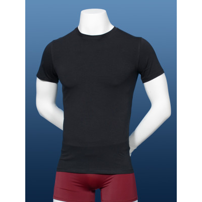 Fitted Stretch Cotton Crew Neck