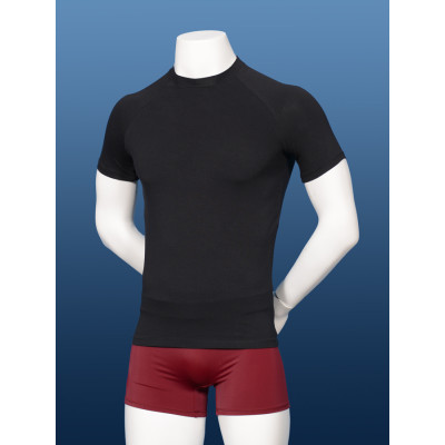 Fitted Stretch Cotton High Neck Raglan