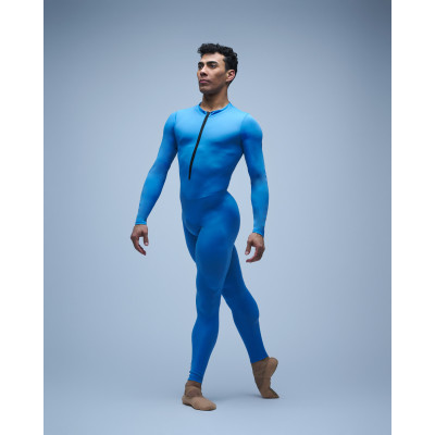 Mens Zip Front Long Sleeve Unitard