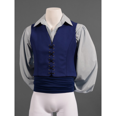 Mens Stretch Ponte Short Lace-up Vest