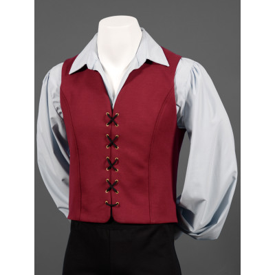 Mens Stretch Ponte Long Lace-up Vest