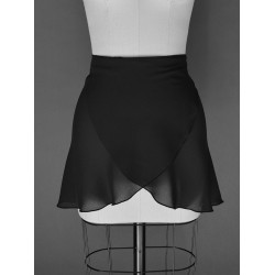 Black Georgette Wrap Skirt