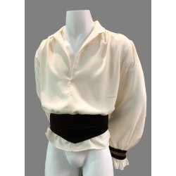 Mens Tailored Stretch Crepe Gathered Dance Shirt