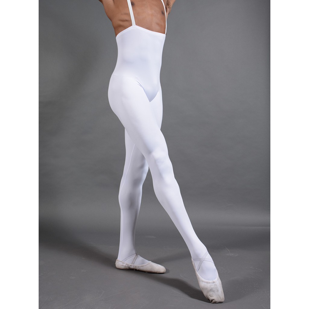 Mens White Footed Performance Tights